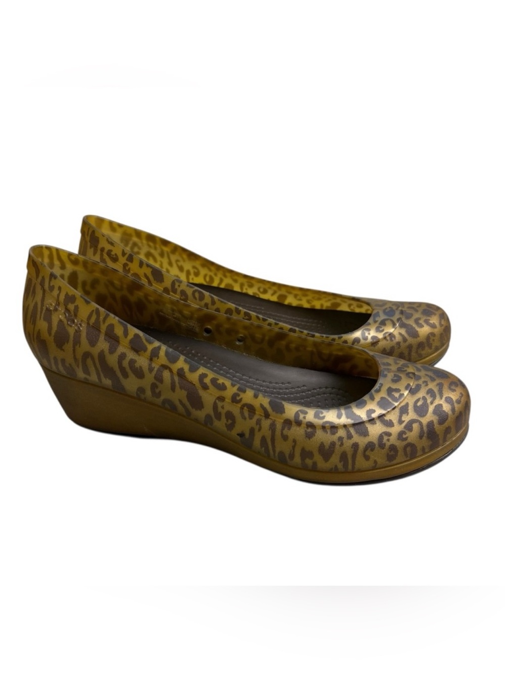 Crocs Carlisa Animal Print Wedge Size Women’s 8 Shoe